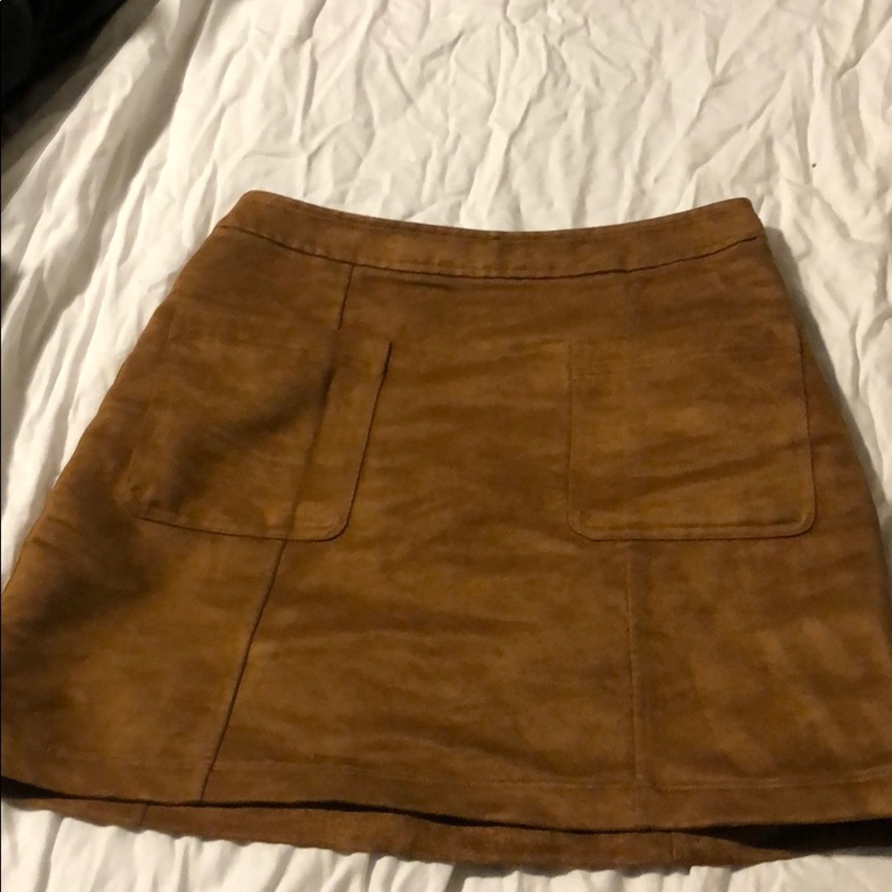 Camel velvet skirt